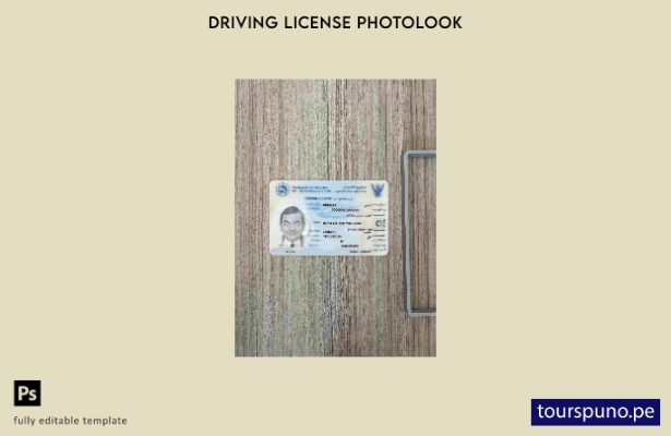 Plantilla FRONTAL lista para imprimir en Sudán conduciendo fotolook